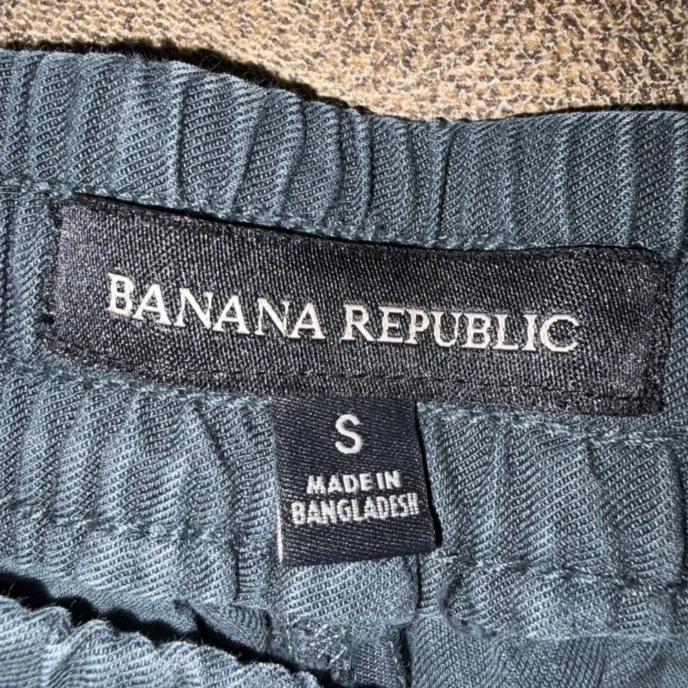 Banana Republic Luxe‎ Lounge Joggers Womens S Orca Grey Linen Blend Cargo Pants